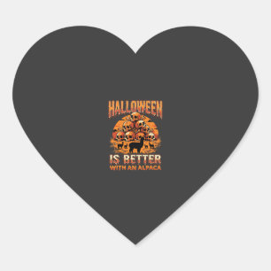 Halloween-Alpaka-Schädelhaufen Retro-Horror-Design Herz-Aufkleber
