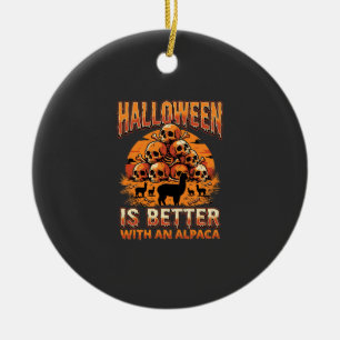 Halloween-Alpaka-Schädelhaufen Retro-Horror-Design Keramik Ornament