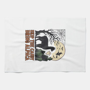 Halloween-Alpaka-Shirt Süß Gruselig Vintage Tier Geschirrtuch