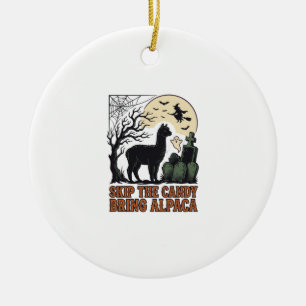 Halloween-Alpaka-Shirt Süß Gruselig Vintage Tier  Keramik Ornament