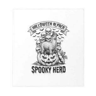 Halloween-Alpaka-Shirt Vintage-Totenkopf-Kürbis-De Notizblock