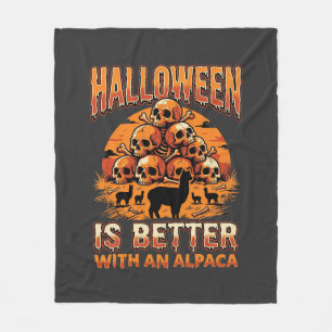Halloween-Alpaka-Totenkopf-Stapel Retro-Horror-Des Fleecedecke