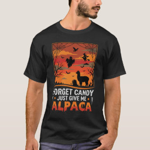 Halloween Alpaka Vergiss Süßigkeiten Gruseliger Ve T-Shirt
