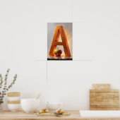 Halloween Alphabet Kinder ABC Buchstabe A Poster (Küche)