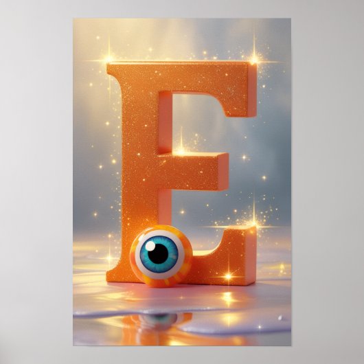 Halloween Alphabet Kinder ABC Buchstabe E Poster (Vorne)