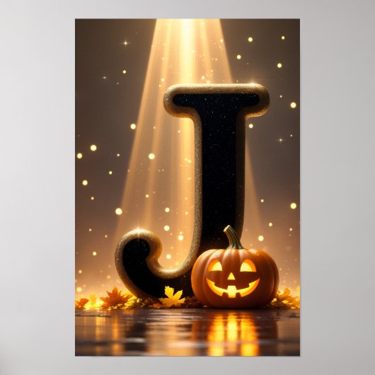 Halloween Alphabet Kinder ABC Buchstabe J Poster (Vorne)