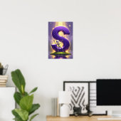 Halloween Alphabet Kinder ABC Buchstabe S Poster (Heimbüro)