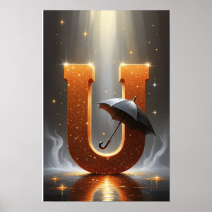 Halloween Alphabet Kinder ABC Buchstabe U Poster