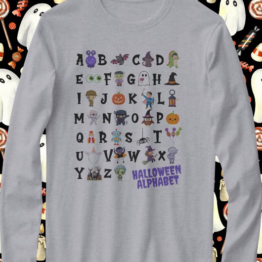 Halloween Alphabet Teacher Long Sleeve Tshirt
