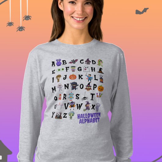 Halloween Alphabet Teacher Long Sleeve Tshirt