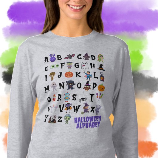 Halloween Alphabet Teacher Long Sleeve Tshirt