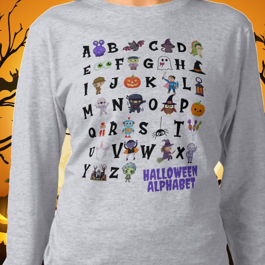 Halloween Alphabet Teacher Long Sleeve Tshirt