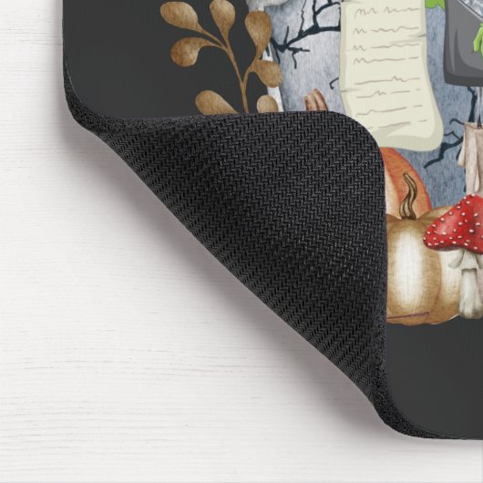 Halloween alte Hexe mit Geistern und Kürbiskürbis Mousepad (Ecke)