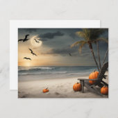 Halloween am Strand - Blank Notecard Einladung (Vorne/Hinten)