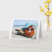 Halloween am Strand Karte (Gelbe Blume)