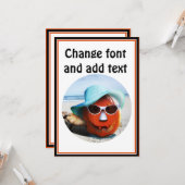 Halloween am Strand Karte (Vorderseite/Rückseite Beispiel)