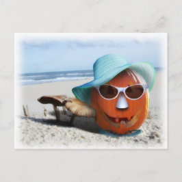 Halloween am Strand Postkarte