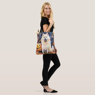 Halloween American Akita mit Kürbissen Gruselig Tasche