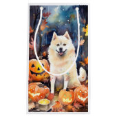 Halloween American Akita mit Pumpkins Beängstigend Kleine Geschenktüte (Vorderseite)