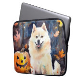 Halloween American Akita mit Pumpkins Beängstigend Laptopschutzhülle (Vorderseite Links)