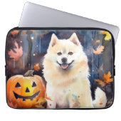 Halloween American Akita mit Pumpkins Beängstigend Laptopschutzhülle (Vorderseite)