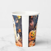 Halloween American Akita mit Pumpkins Beängstigend Pappbecher (Links)