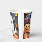 Halloween American Akita mit Pumpkins Beängstigend Pappbecher (Rechts)