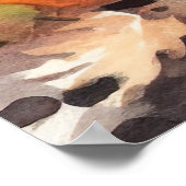 Halloween American Akita mit Pumpkins Beängstigend Poster (Ecke)