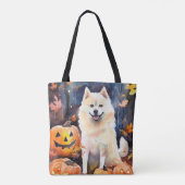 Halloween American Akita mit Pumpkins Beängstigend Tasche (Rückseite)