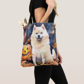 Halloween American Akita mit Pumpkins Beängstigend Tasche (Von Nahem)