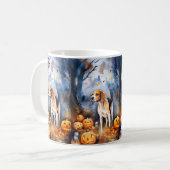 Halloween American English Foxhound with Pumpkins Kaffeetasse (Vorderseite Links)