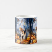 Halloween American English Foxhound with Pumpkins Kaffeetasse (Mittel)