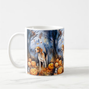 Halloween American English Foxhound with Pumpkins Kaffeetasse