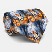 Halloween American English Foxhound with Pumpkins Krawatte (Gerollt)