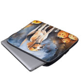 Halloween American English Foxhound with Pumpkins Laptopschutzhülle (Vorne Knopf)
