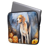 Halloween American English Foxhound with Pumpkins Laptopschutzhülle (Vorderseite Links)