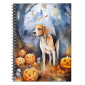 Halloween American English Foxhound with Pumpkins Notizblock (Vorderseite)