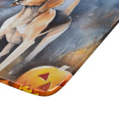 Halloween American English Foxhound with Pumpkins Schneidebrett (Ecke)