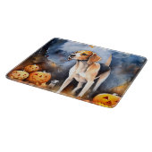 Halloween American English Foxhound with Pumpkins Schneidebrett (Ecke)