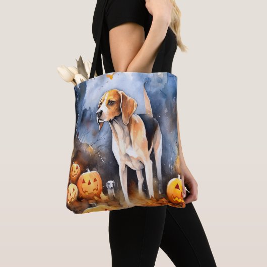 Halloween American English Foxhound with Pumpkins Tasche (Von Nahem)