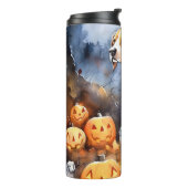 Halloween American English Foxhound with Pumpkins Thermosbecher (Nach links gedreht)
