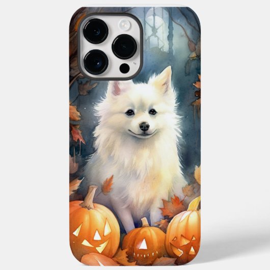 Halloween American Eskimo mit Pumpkins Beängstigen Case-Mate iPhone Hülle (Rückseite)
