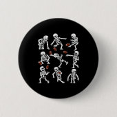 Halloween American Football Skeletons Funny Men Bo Button (Vorderseite)