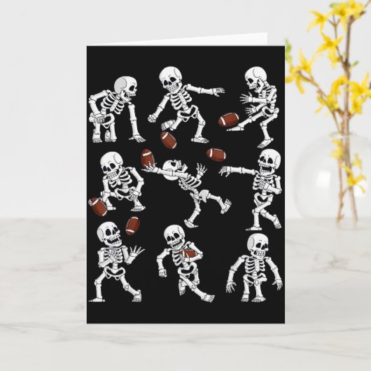 Halloween American Football Skeletons Funny Men Bo Karte (Gelbe Blume)