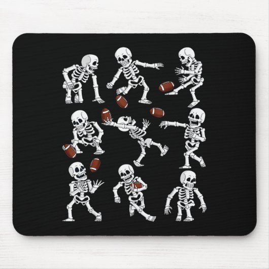 Halloween American Football Skeletons Funny Men Bo Mousepad (Vorne)