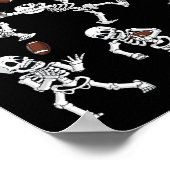 Halloween American Football Skeletts Funny Men Bo Poster (Ecke)