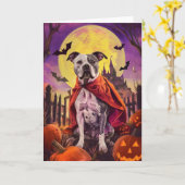 Halloween American Staffordshire Pumpkins Beängsti Karte (Gelbe Blume)