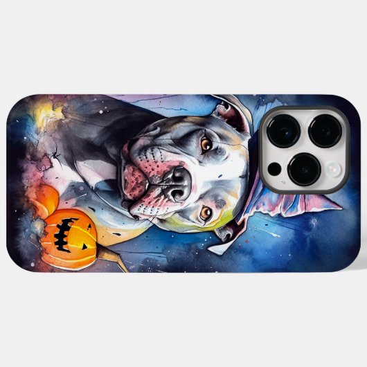 Halloween American Staffordshire with Pumpkins Case-Mate iPhone Hülle (Rückseite (Horizontal))