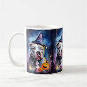 Halloween American Staffordshire with Pumpkins Kaffeetasse (Links)