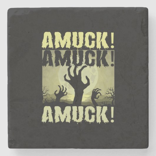 Halloween Amuck Amuck Halloween Geburtstag Steinuntersetzer (Vorderseite)
